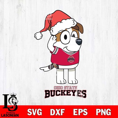 Ohio State Buckeyes Christmas Bluey Jack Sport Cut Files,Bluey Cricut,Christmas Svg , Bluey svg , Digital Download, dxf eps png pdf file