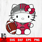 Ohio State Buckeyes Cute Hello Kitty Football 5 Svg Eps Dxf Png File, NCAA svg, Digital Download, Instant Download