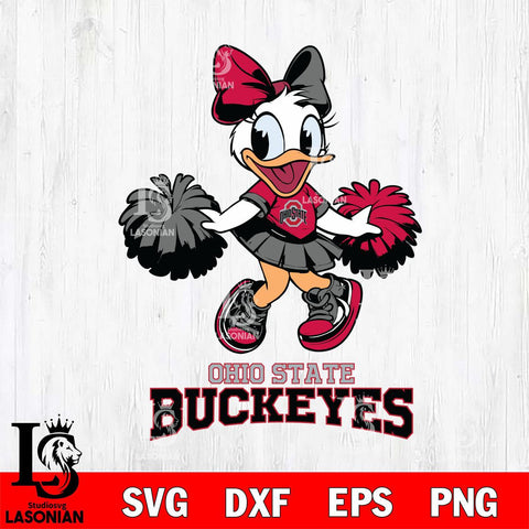 Ohio State Buckeyes Daisy Duck Cheerleader Disney, Svg Eps Dxf Png File, Digital Download