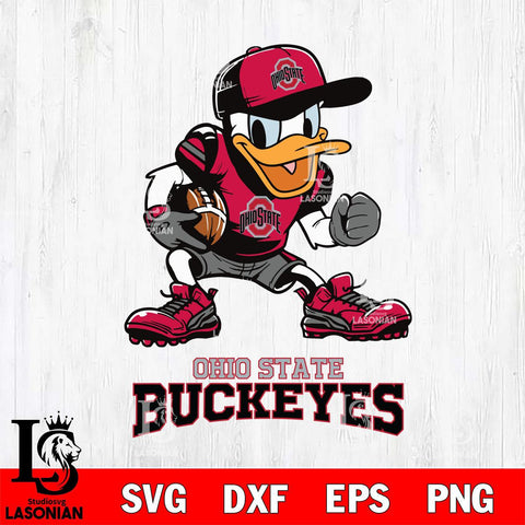 Ohio State Buckeyes Donal Duck Disney, Svg Eps Dxf Png File, Digital Download