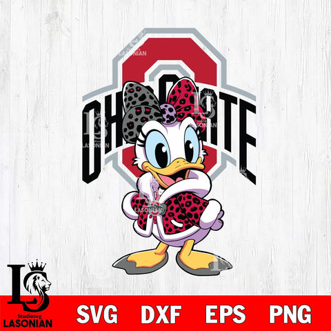 Ohio State Buckeyes Fancy Daisy Duck Disney Svg Eps Dxf Png File, Digital Download, Instant Download