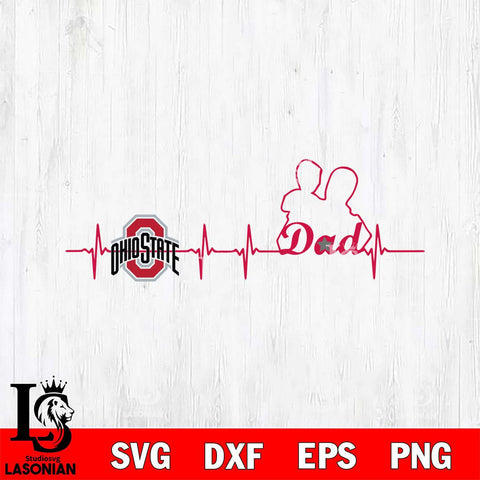 Ohio State Buckeyes Father Heart Beat Svg Eps Dxf Png File, Digital Download, Instant Download