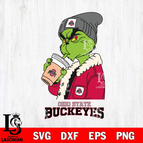 Ohio State Buckeyes Grinch Bougie Football Svg Eps Dxf Png File, Digital Download, Instant Download