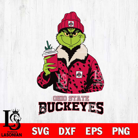 Ohio State Buckeyes Grinch Leopard Svg Eps Dxf Png File, Digital Download, Instant Download