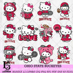 Ohio State Buckeyes Hello Kitty Bundle 12 SVG Svg Eps Dxf Png File, Digital Download, Instant Download