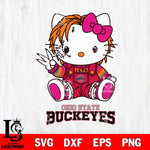 Ohio State Buckeyes Hello Kitty Horror Svg Eps Dxf Png File, Digital Download