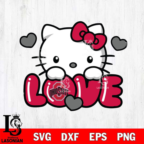 Ohio State Buckeyes Hello Kitty Love Svg Eps Dxf Png File, Digital Download, Instant Download