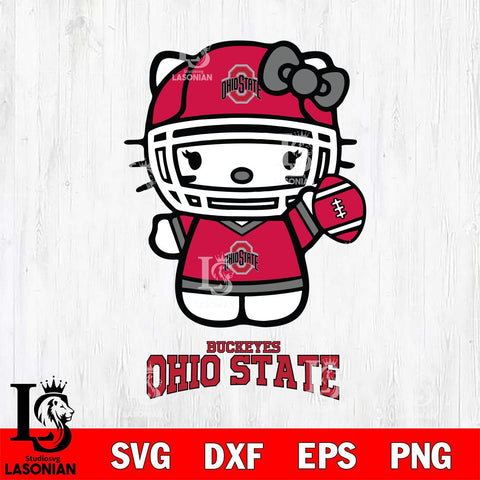 Ohio State Buckeyes Hello Kitty NCAA 1 Svg Eps Dxf Png File, Digital Download, Instant Download