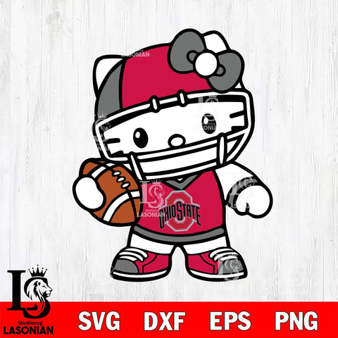 Ohio State Buckeyes Hello Kitty sport 2 Svg Eps Dxf Png File, NCAA svg, Digital Download, Instant Download