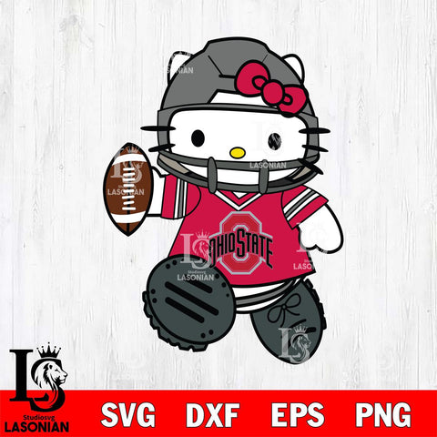 Ohio State Buckeyes Hello Kitty sport Svg Eps Dxf Png File, NCAA svg, Digital Download, Instant Download