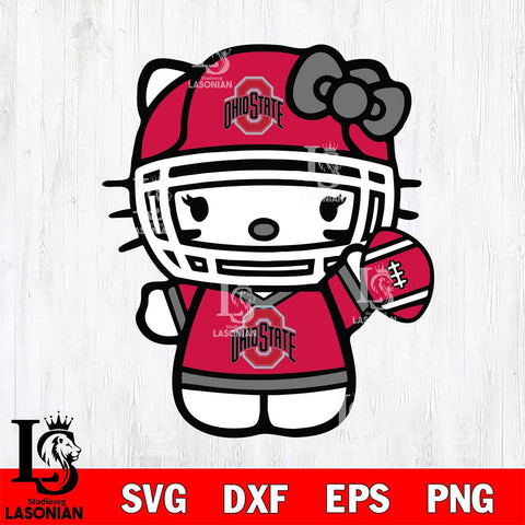 Ohio State Buckeyes Hello Kitty sport 6 Svg Eps Dxf Png File, NCAA svg, Digital Download, Instant Download