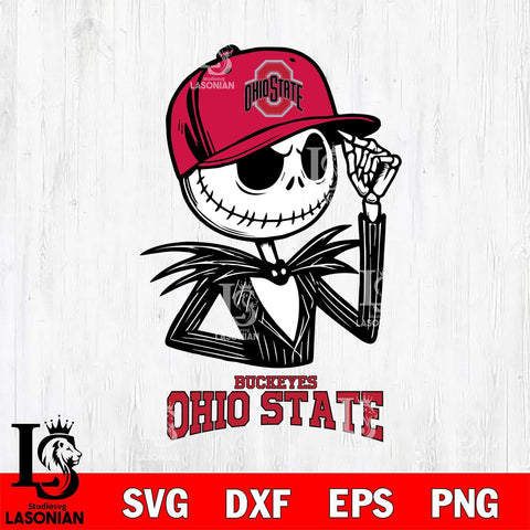 Ohio State Buckeyes Jack Skellington 3 Halloween Svg Eps Dxf Png File, NCAA svg, Digital Download, Instant Download