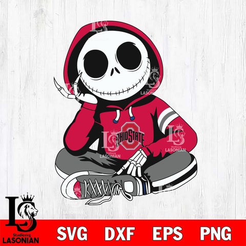 Ohio State Buckeyes Jack Skellington halloween Svg Eps Dxf Png File, NCAA svg, Digital Download, Instant Download