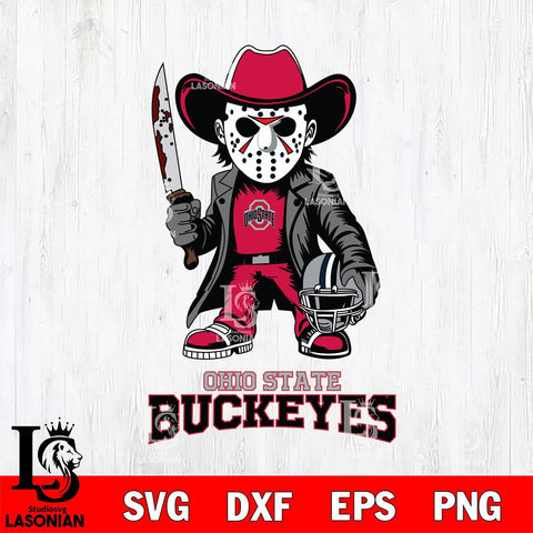 Ohio State Buckeyes Jason Voorhees 3 Svg Eps Dxf Png File, Digital Download