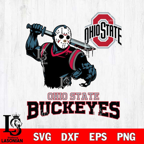 Ohio State Buckeyes Jason Voorhees 5 Svg Eps Dxf Png File, Digital Download