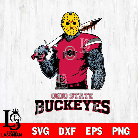 Ohio State Buckeyes Jason Voorhees 7 Svg Eps Dxf Png File, Digital Download