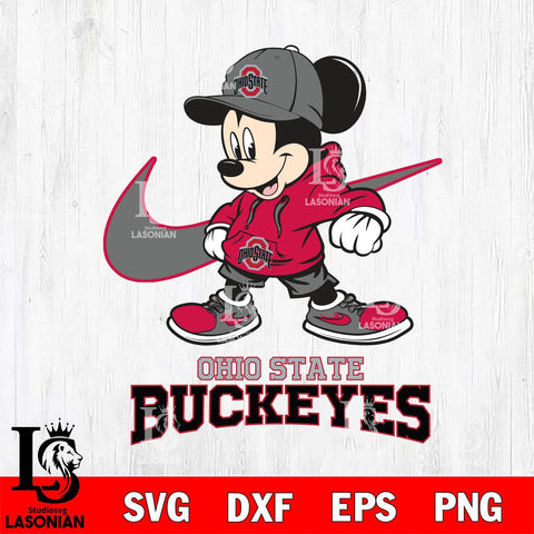 Ohio State Buckeyes Mickey Mouse NIKE, Svg Eps Dxf Png File, Digital Download