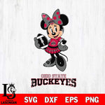 Ohio State Buckeyes Minnie Mouse, Svg Eps Dxf Png File, Digital Download