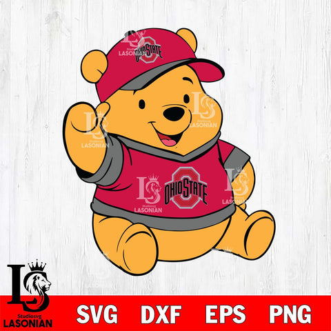 Ohio State Buckeyes Pooh Bear Svg Eps Dxf Png File, NCAA svg, Digital Download, Instant Download