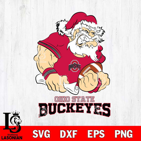 Ohio State Buckeyes Santa Claus Angry Svg dxf eps png pdf file,NCAA svg,Digital Download,Cricut file