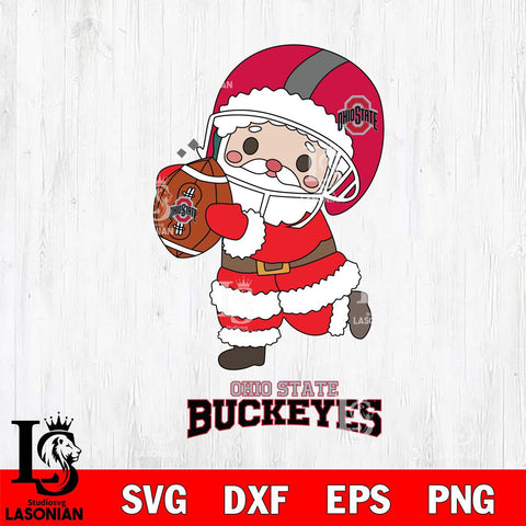 Ohio State Buckeyes Santa Claus Cute Svg dxf eps png pdf file,NCAA svg,Digital Download,Cricut file