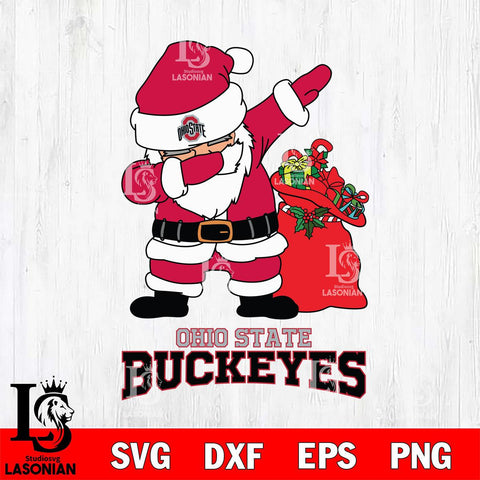 Ohio State Buckeyes Santa Dabbing Christmas Svg dxf eps png pdf file,NCAA svg,Digital Download,Cricut file