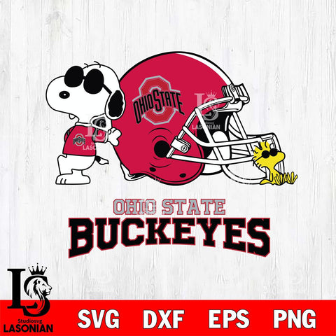 Ohio State Buckeyes Snoopy Sport 2 Svg Eps Dxf Png File, Digital Download