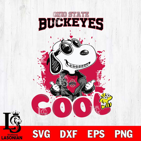 Ohio State Buckeyes Snoopy Sport 7 Svg Eps Dxf Png File, Digital Download