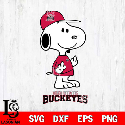 Ohio State Buckeyes Snoopy Sport 8 Svg Eps Dxf Png File, Digital Download