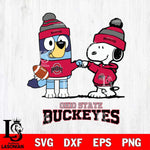 Ohio State Buckeyes Snoopy & Bluey Football Svg Eps Dxf Png File,NCAA Svg Files,Chill Guy svg ,Digital Download ,Instant Download, Cricut File