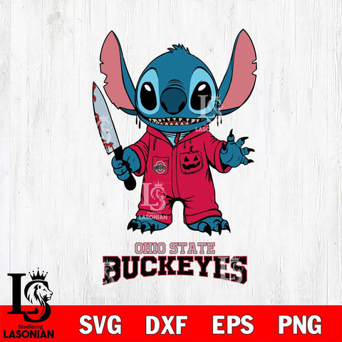 Ohio State Buckeyes Stitch Horror 2 Svg Eps Dxf Png File, NCAA svg, Digital Download, Instant Download