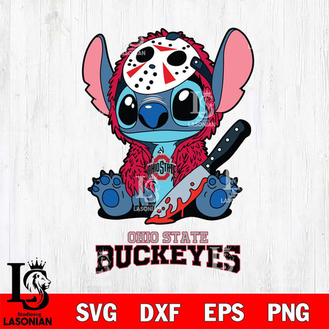 Ohio State Buckeyes Stitch Jason Voorhees Svg Eps Dxf Png File, NCAA svg, Digital Download, Instant Download