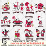 Ohio State Buckeyes  Snoopy NCAA Bundle 12 SVG Svg Eps Dxf Png File, Digital Download