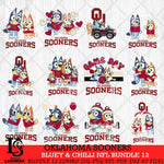 Oklahoma Sooners Bluey & Bingo Bundle 12 SVG Svg Eps Dxf Png File, Bundle NCAA svg, Digital Download, Instant Download