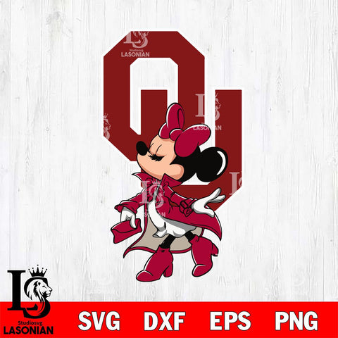 Oklahoma Sooners Glamorous Minnie Svg Eps Dxf Png File, Digital Download, Instant Download