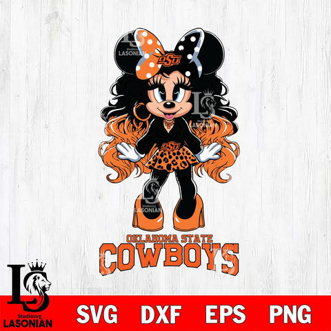 Oklahoma State Cowboys Beauty Minnie Mouse Svg Eps Dxf Png File, Digital Download, Instant Download