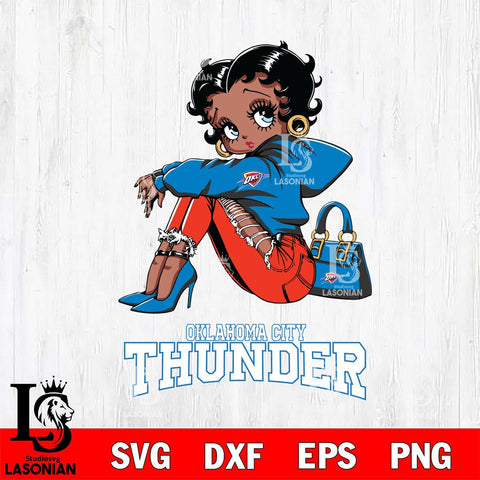 Oklahoma City Thunder Betty Boop Black Fan Girl Svg Eps Dxf Png File, Digital Download, Instant Download