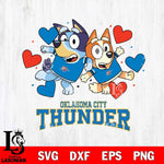 Oklahoma City Thunder Bluey & Bingo 10 Svg Eps Dxf Png File, NBA svg, Digital Download, Instant Download