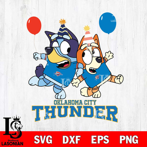 Oklahoma City Thunder Bluey & Bingo 11 Svg Eps Dxf Png File, NBA svg, Digital Download, Instant Download