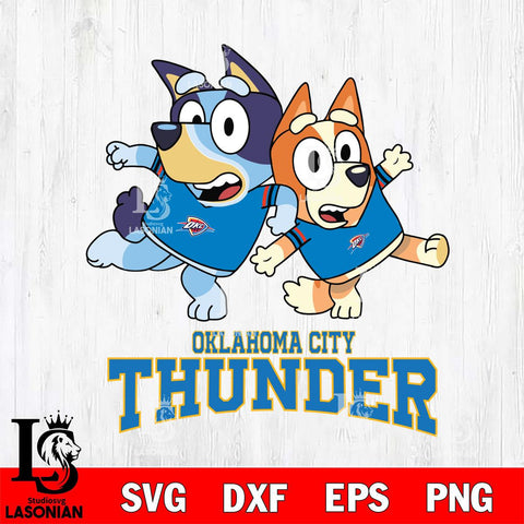 Oklahoma City Thunder Bluey & Bingo 13 Svg Eps Dxf Png File, NBA svg, Digital Download, Instant Download