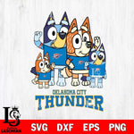 Oklahoma City Thunder Bluey & Bingo 14 Svg Eps Dxf Png File, NBA svg, Digital Download, Instant Download