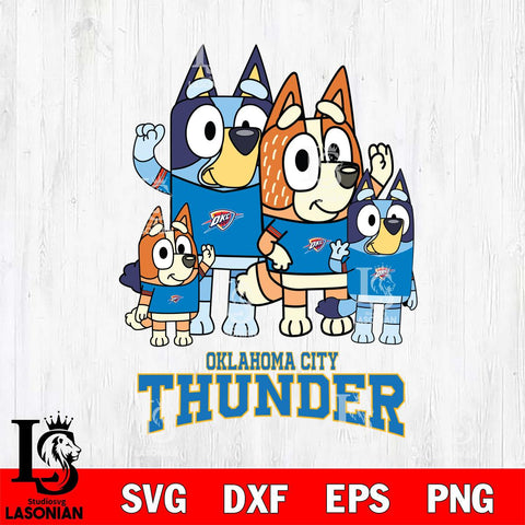 Oklahoma City Thunder Bluey & Bingo 14 Svg Eps Dxf Png File, NBA svg, Digital Download, Instant Download