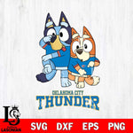 Oklahoma City Thunder Bluey & Bingo 18 Svg Eps Dxf Png File, NBA svg, Digital Download, Instant Download