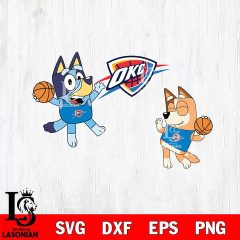 Oklahoma City Thunder Bluey & Bingo Svg Eps Dxf Png File, Digital Download, Instant Download