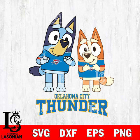 Oklahoma City Thunder Bluey & Bingo 6 Svg Eps Dxf Png File, NBA svg, Digital Download, Instant Download