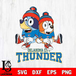 Oklahoma City Thunder Bluey & Bingo 8 Svg Eps Dxf Png File, NBA svg, Digital Download, Instant Download