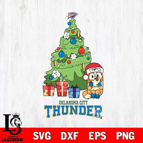 Oklahoma City Thunder Bluey Chilli Christmas Tree Svg Eps Dxf Png File, Digital Download