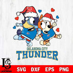 Oklahoma City Thunder Bluey Christmas NFL Svg Eps Dxf Png File, Digital Download