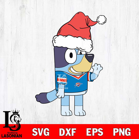 Oklahoma City Thunder Bluey Christmas Svg Eps Dxf Png File, Digital Download, Instant Download