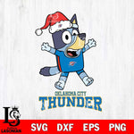 Oklahoma City Thunder Bluey Happy Christmas Svg Eps Dxf Png File, Digital Download